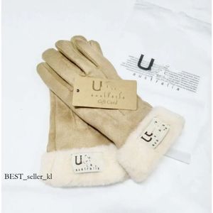 uggg glove uggg slipper glove Faux Fur Style For Women Winter Outdoor Warm Five Fingers Artificial Leather Gloves 321 uggliss slipper glove
