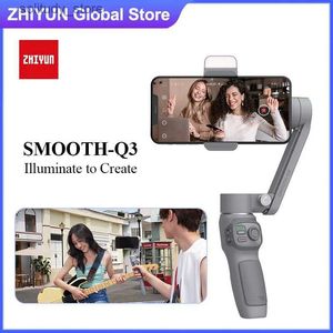 Стабилизаторы Zhiyun Smooth Q3 3-осевой портативный стабилизатор смартфона для iPhone 14 13 12 PRO Max Samsung Q240319