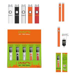 Bateria TOP AVV Bateria E Cigarro 510 Thread Bateria 380 mAh 650 900 1100 Pré-aqueça VV Variável Tensão Pen Baterias Vapes Vape Cartucho Ego CE4 CE3 MT3 Atomizador