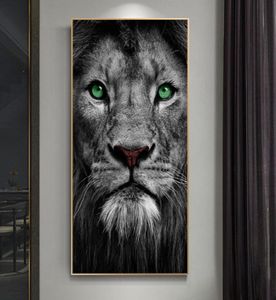 Zielone oczy plakaty lwów i grafika zwierzęta Płótno malarstwo drukowane sztuka ścienna obraz do salonu wystrój domu cuadros no rama2578128