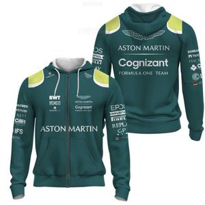 Men's Jackets 2024 New Hot Selling F1 Formula 1 Racing Aston Martin Aslon 14 Men's And Women's 3D Printing Sports Racing Zipper Hoodie