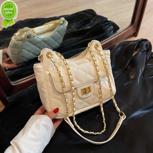 Källa Fabrik Högkvalitativ paket Lingge Chain Bag for Womens 2024 New End mångsidig en axel underarm Fashion Pendlar Crossbody