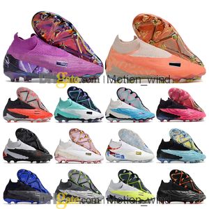 Saco de presente Mens Botas de Futebol de Tornozelo Alto Phantom GX Elite FG Firm Ground Cleats Knit Link Ghost Neymar ACC GT 2 Sapatos de Futebol Top Treinadores Ao Ar Livre Botas De Futbol