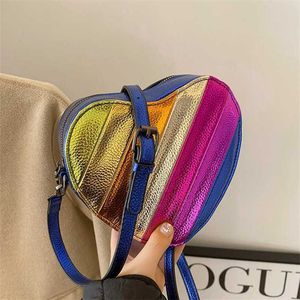 Top Shoulder Bags Popular Bag Fashionable Color Contrast Single Shoulder Womens Crossbody Personalized Love 240311