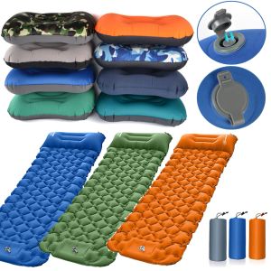 Mat Inflatable Camping Mattress Ultralight Air Mattresses Foldable Single Camp Sleeping Pad Outdoor Sleeping Pad Bed Pillow Cushions