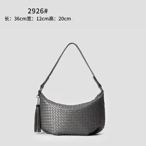 Borse Totes fatte a mano in maglia Hobos Style Vera pelle di montone Borsa a tracolla da donna con tracolla 2 colori 36 cm