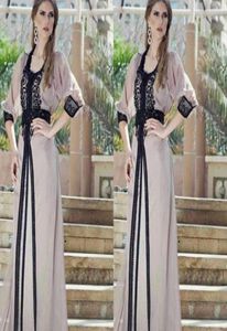 Vintage Black Lace Dresses Kaftan Arabic Jalabiya Moroccan Dubai Muslim 2019 Abaya In Dubai Long Prom Maxi Evening Dress robe marr6867959