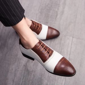 Shoes 2023 Men Derby Leather Shoes Prom Dress Formal Shoes Gentleman Business Casual Fashion Shoes Groom's Wedding Shoes Free Shipping