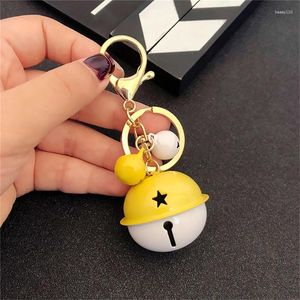 Keychains Fashionable Cute Bell Keychain Two-color Metal Paint Pendant Ladies Bag Car Gift Jewelry