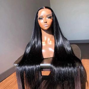 Synthetic Wigs Synthetic Wigs HD Lace Front Human Hair Wigs Straight 13x4 13x6 Transparent Lace Frontal Human Hair Wigs Pre Plucked 360 HD Lace Wigs For Women 240329