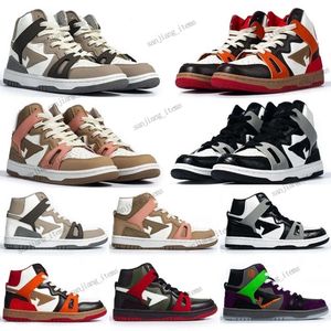 2024 Bapestas93 High Top Men Women Running Shoes Sk8 Shoe Red Orange Light Sand Black Light Gray Brown Halloween Olive Green Mens Trainers Sport Sneakers Storlek 36-45