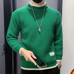 Men's Sweaters Fall Thicken Solid Color RetroPullover Sweater Men Khaki Sweter Korean Designer Fashion Knit Pullover