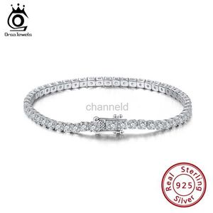 Bangle Orsa Jewels 925 Bracelets Silver Tennis للنساء سوار مكعب مع هدية مجوهرات زركونيا الراقية SB94 240319