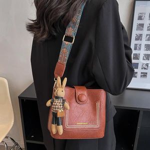 TOTES PU BAYLANDA GİBAR SHAP Strap Retro Omuz Çantası Deri Deri Moda Küçük Crossbody Bayanlar Günlük Çantalar