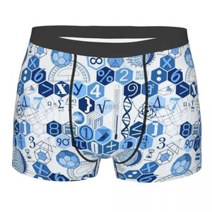 Underpants Men Boxer Shorts Panties Science Math In Color Indigo Breathable Underwear Homme Hot S-XXL Underpants 24319