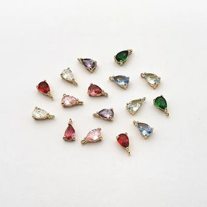arrival 8x5mm 100pcs Copper/Crystal Drop shape Charm for Earring DIY Making Jewelry Accessories Findings Component 240315
