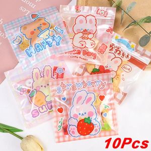 Gift Wrap 10/1Pcs Cartoon Gifts Bag Plastic Self Sealing Packaging Bags Biscuits Candy Food Storage Container Xmas Favors