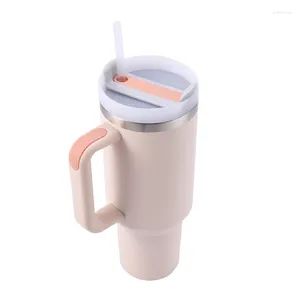 Кружки из нержавеющей стали, стакан с вакуумной изоляцией, крышкой и соломинкой для чая или кофе со льдом