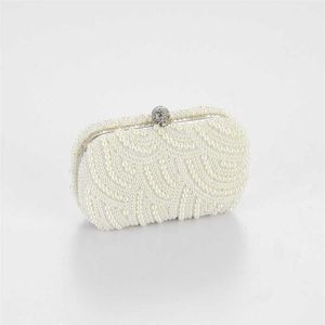 Borse a tracolla chic Borse firmate Borsa a tracolla per banchetti con perle bifacciali intarsiate con diamanti Borsa a tracolla per abito da sposa 240311