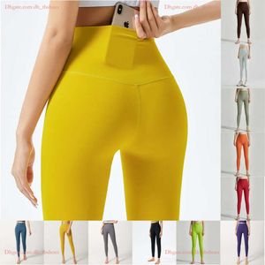 1 Nude Yoga lululemom Pants No Embarrassment Thread Crop luluemon Pants Women's Tights Fitness Outwear Bottom Long Pants