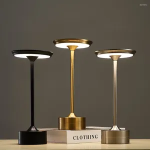 Lampy stołowe nowoczesne paski przenośne lampy nocne LED ładowne mosiężne biurko biurka jadalnia sypialnia nocna podpisienie przemysłowe