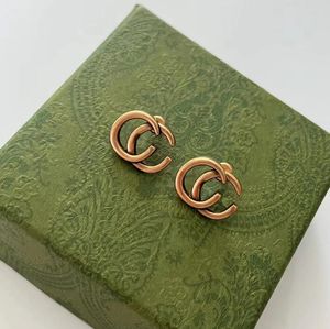 Classic Letter Earrings Studs Have Stamps Retro 14k and 18k Gold Earrings Designer For Women's Wedding Party Birthday Gift Jewelry