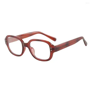 Solglasögon Korea Retro Leopard Anti-Blue Light Glasses Kvinnor ingen makeupstil män kontor ultralätt fyrkantig glasögon