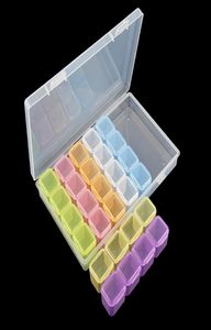 NAT010 28 Slots Kunststoff Aufbewahrungsbox leer für Nail Art Strass Schmuck Aufbewahrung Perlen Display Container Case8406994