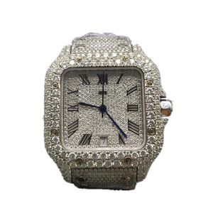 Męskie kobiety WatchWatches Diamond Igted Out Luxury Fashion Bling Dial Bezel Band VVS Moissanite Watchhot Produkty