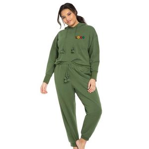 High Quality Green Tracksuit Sweatsuit Hoodie and Jogger Pants Womens Plus Size Set