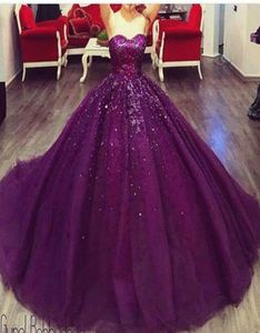 Vestidos Quinceanera brilhantes sem alças com lantejoulas Sweet 16 Lace 3D Floral Ball Gown Sweet 16 Pageant Gowns7725042
