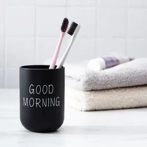 Table Mats Bathroom Toothbrush Circular Cup Simple Plain Couple Tooth Good Morning