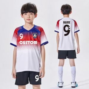 Crianças camisa de futebol personalizado meninos conjunto camisa de futebol secagem rápida uniforme respirável crianças camisa de futebol 240313