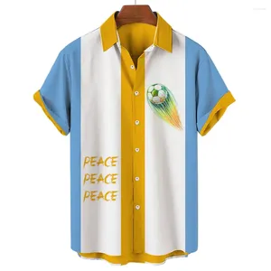 Camisas casuais masculinas 2024 havaiano futebol mundo uniforme jogo unisex camisetas roupas de verão