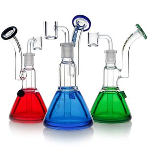 Freezable bubbler glycerin Bongs hookah freezable chilled colorful heady glass bong smoking water pipe mini oil rigs 7 inches