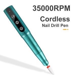 Kitler 35000 RPM Tırnak Matkap Hine Kablosuz Tırnak Matkap Kalemi Tırnaklar için Pedikür Taşınabilir Elektrikli Tırnak Dosyası Kesici Salon için Manikür