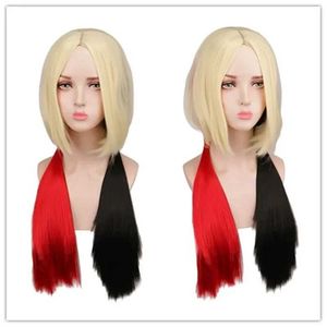 Syntetyczne peruki koronkowe peruki Nowe samobójstwo Reneeco Harley Wig Quinn Cosplay Syntetyczne peruki 240329