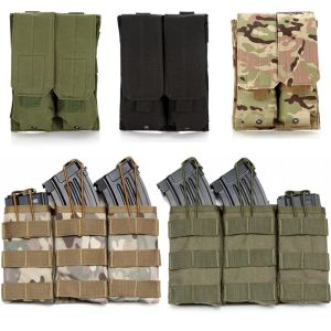 Väskor Tactical Molle Magazine Pouch Military 5.56/7.62mm AK M4 AR15 Rifle Mag Bag Single Double Triple Hunting Airsoft Magazine Pouch