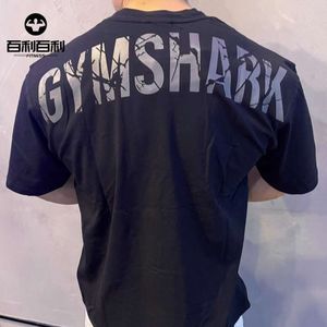 Erkek gömlekleri patlayıcı yeni ürün! Gymshark Power Mens Spor Mektubu Basılı Elastik Pamuk Gevşek Fitness Kısa Kollu T-Shirt