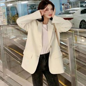 Kvinnors kostymer Spring Autumn Professional Sacka Jacket Outwear Korean Casual Loose Longeeved Single-Breasted Office Blazer Tops
