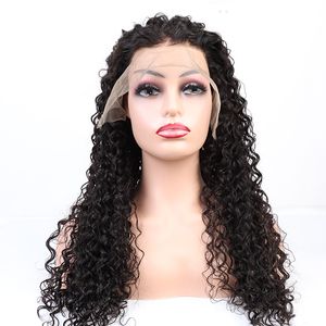 Glueless Curly Wave Lace Front Wig Pluck Virgin Human HairWigs Preplucked Lace Closure Wigs for黒人女性