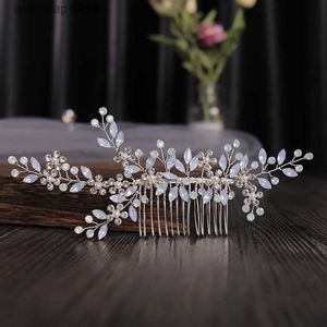 Tiaras Bride Grawo Silver Rhinestone Flower HEPRESS Gold Crystal Hair Dress Wedding Akcesoria druhna Pałąk głowa Prezent Prezent Y240319