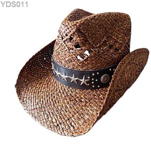 Wide Brim Hats Bucket Summer hollowed-out breathable cowboy hat outdoor adventure mountaineering fishing fisherman 240319