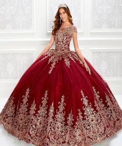 Splendide nappe con perline Abiti da ballo Quinceanera Abiti da ballo con scollo a barchetta Applicazioni di pizzo Abiti da ballo con paillettes Sweep Train Tulle Sweet 15 Dr8068068