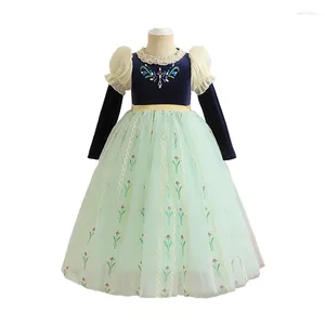 Flickaklänningar Barnkläder Girls Autumn Dress Halloween Princess Ana Up Temperament Kjol Storlek 100-140