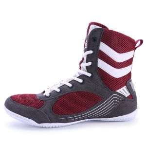 Shoes New Professional Unisex Wrestling Shoes For Men Training Shoes Rubber Outsole Lace Up Boots Sneakers Professional Boxing Shoes
