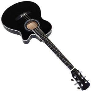 Guitar Thin Body Acoustic Electric Guitar Beginner Guitar with Free Gig Bag Free String Black Natural Sunburst White Color