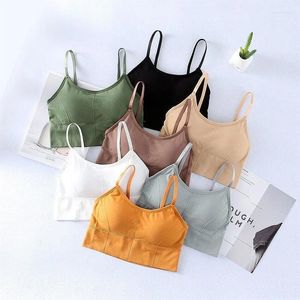 Camisoles Tanks Fashion Women's Seamless Slingtube Top Sexig BH Top-Breathable bröstkudde bär underkläder bröstomslag underkläder för kvinna