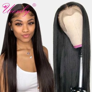 Syntetiska peruker Transparent 13x4 13x6 Spets Front Human Hair Wigs Brazilian 360 Straight Spets Front för kvinnor Förplucked 4x4 5x5 Stängningsperka 240328 240327