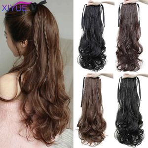 Synthetic Wigs Synthetic Wigs XIYUE Synthetic Hair Fiber Heat-Resistant Curly Hair With Ponytail Fake Hair Chip-in Hair Pony Tail Wig With braids 240328 240327